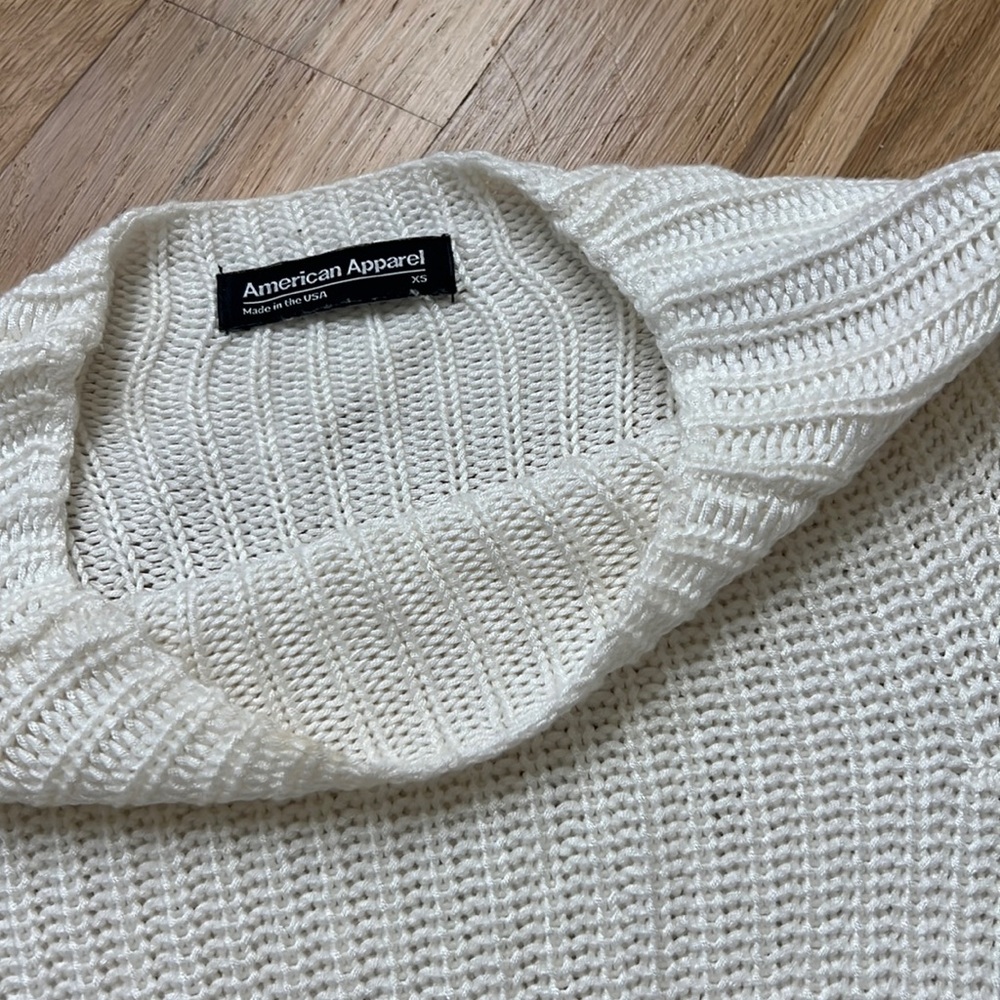 American Apparel Cream Crew Sweater - XS